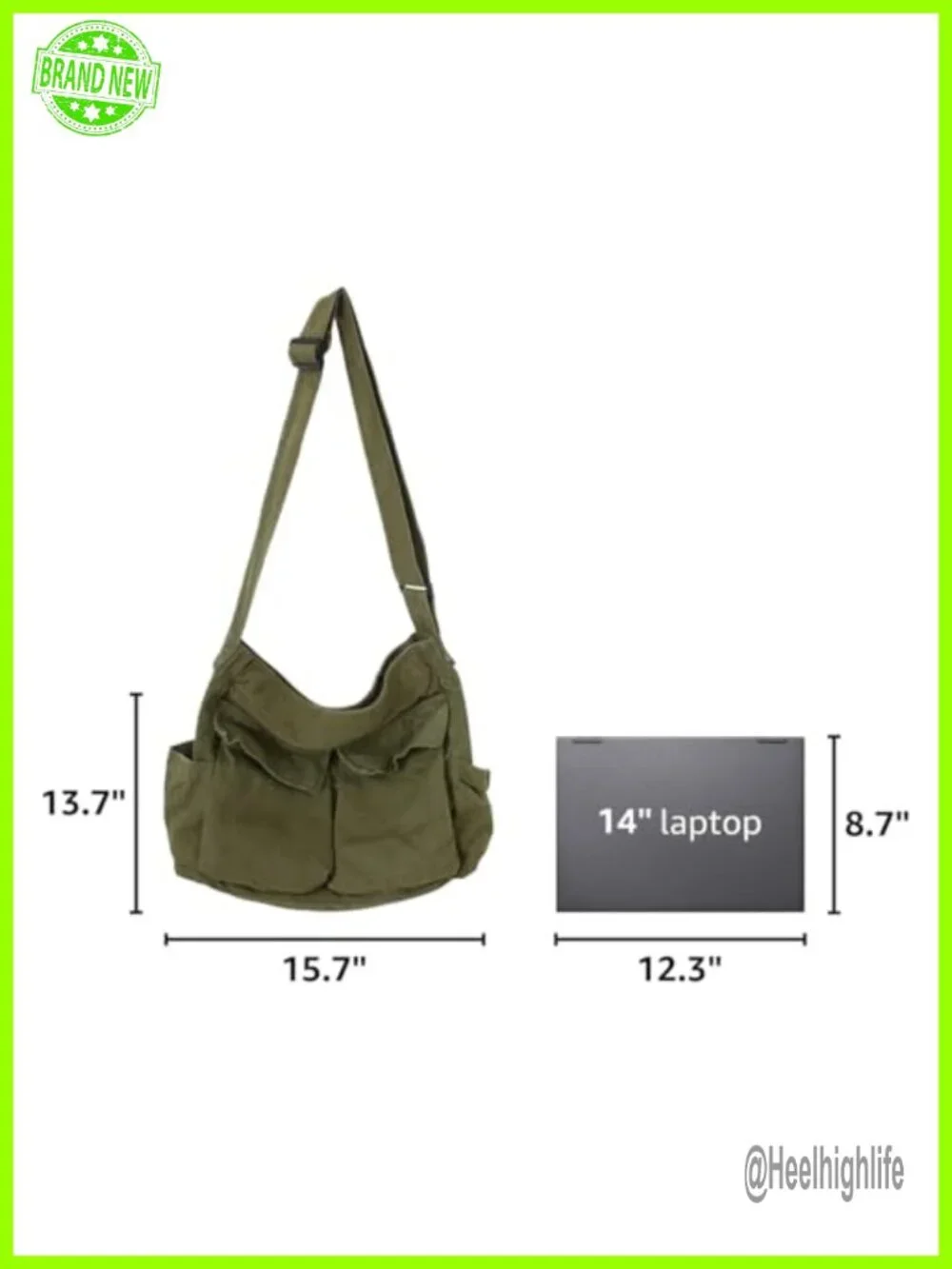 Canvas Hobo Crossbody Bag Boho Hipster Fairy Grunge Tote Shoulder